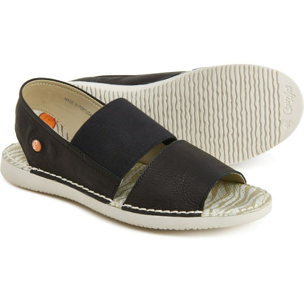 Softinos by Fly London Women’s Comfort Sandals Leather Black Size 35 M New